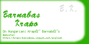 barnabas krapo business card